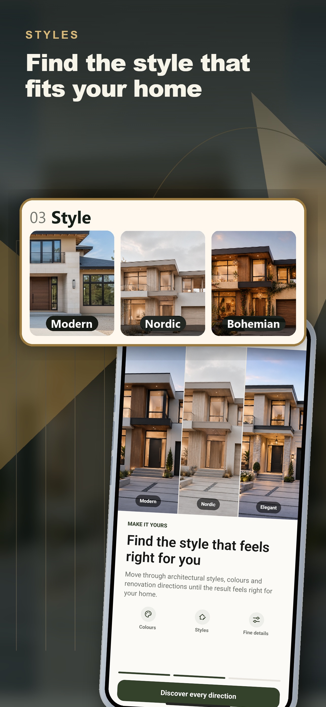 Styles — Modern, Nordic, Bohemian